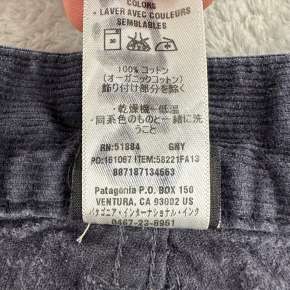 Patagonia Corduroy Navy Blue Straight Leg Pants Men Sz 33 US 58221 Style Number - Picture 11 of 11